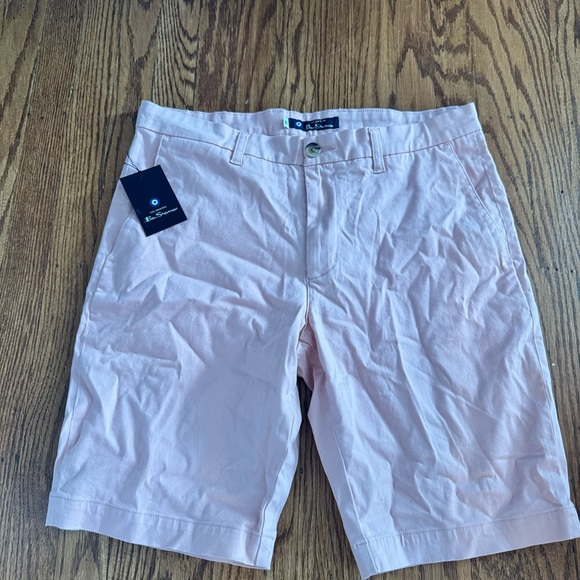 Ben Sherman Light Pink Flat Front Shorts - Picture 1 of 8